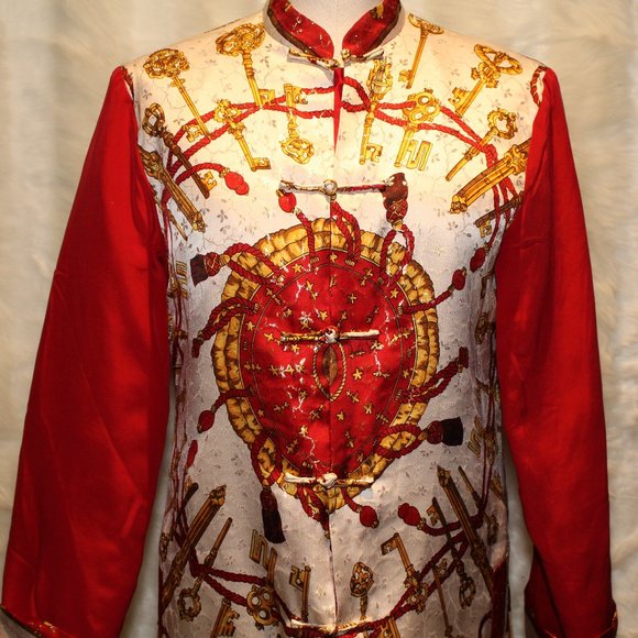 Vintage Rare Metallic Gold/Red Keys & Ropes Jacket - Picture 3 of 7